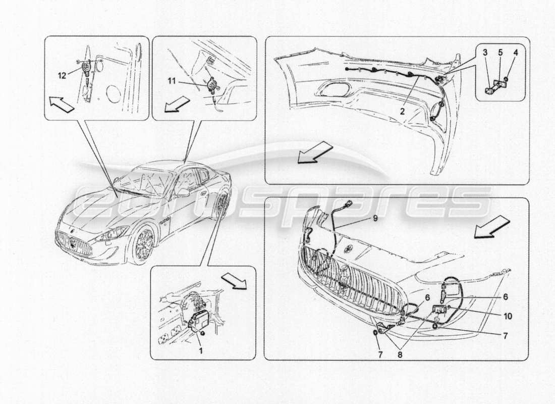 Maserati GranTurismo Special Edition parking sensors Part Diagram