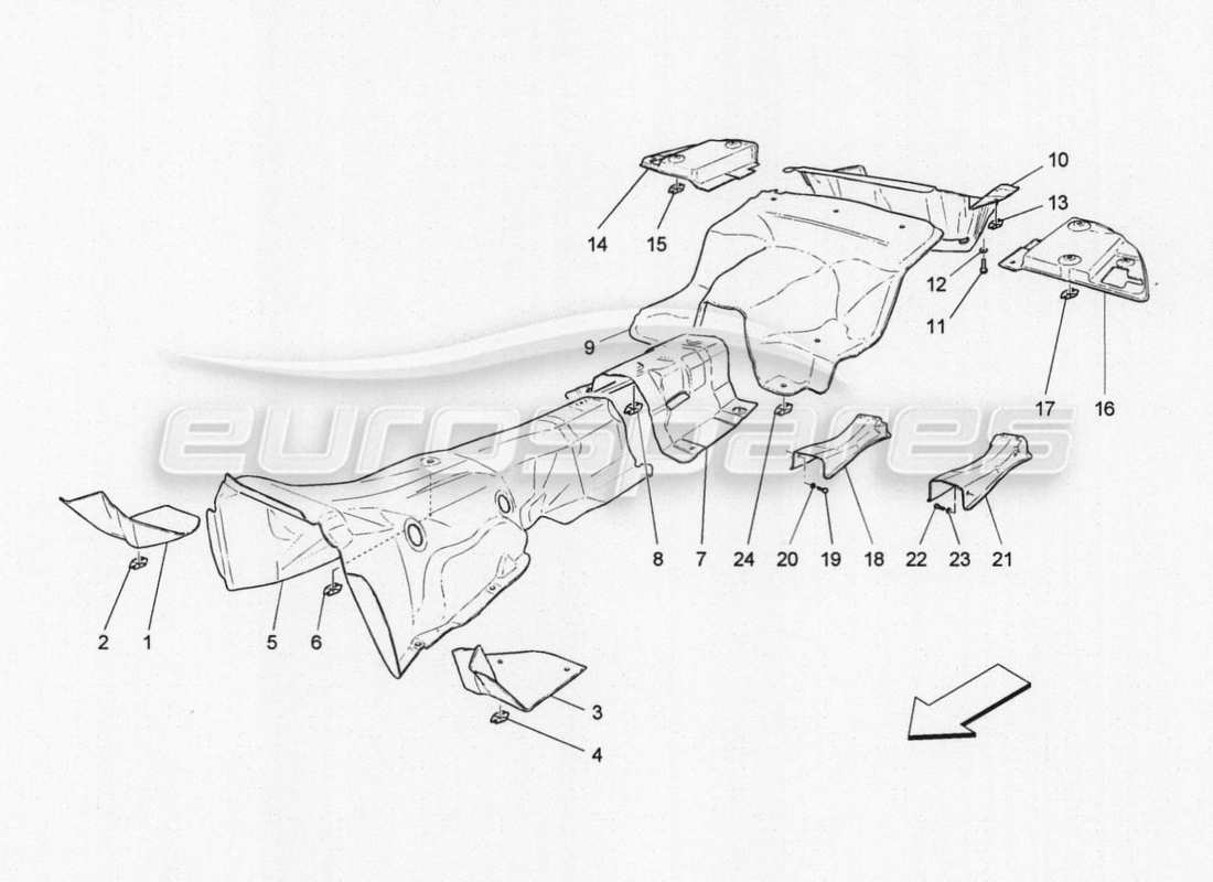 Maserati GranTurismo Special Edition thermal insulating panels Part Diagram