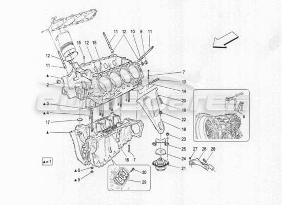 a part diagram from the Maserati GranTurismo parts catalogue