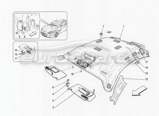 a part diagram from the Maserati GranTurismo parts catalogue