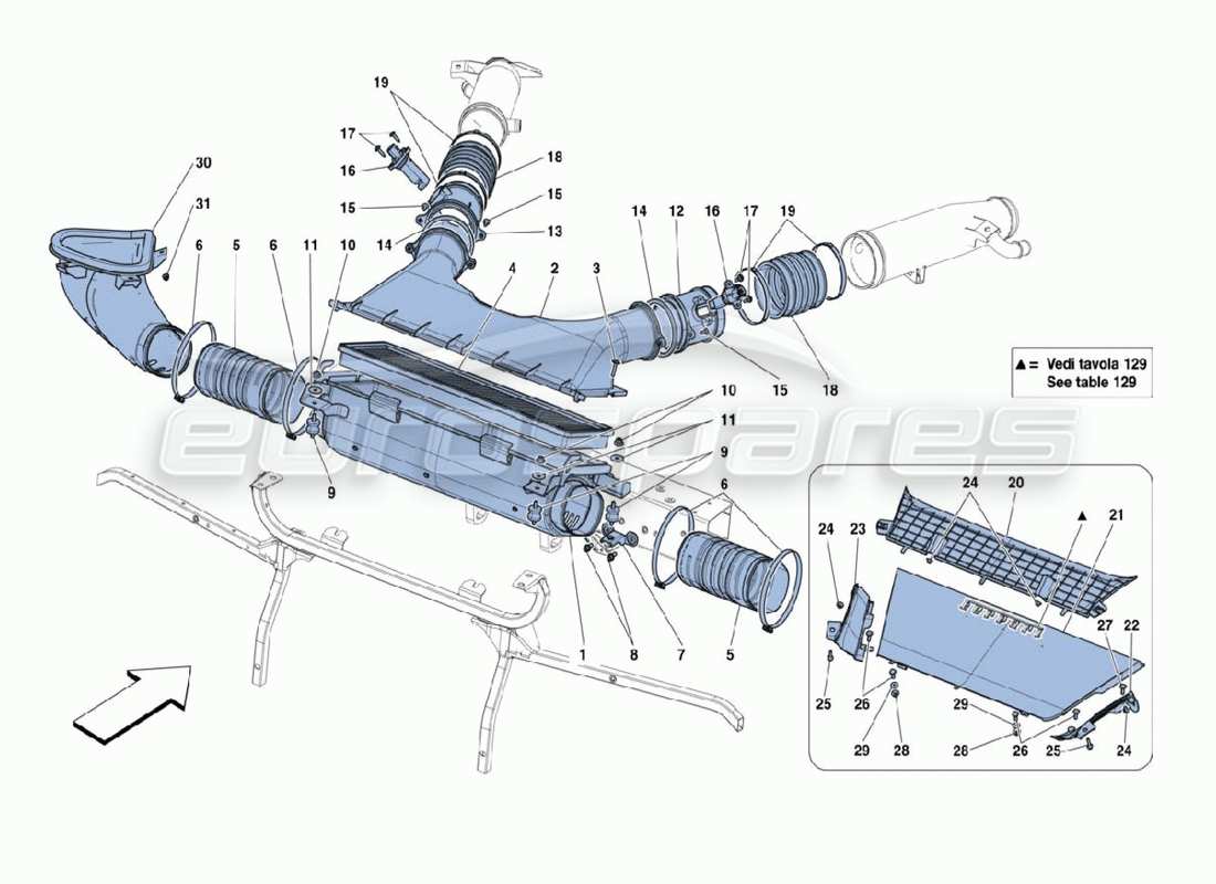 Ferrari 488 Challenge Air Box Part Diagram