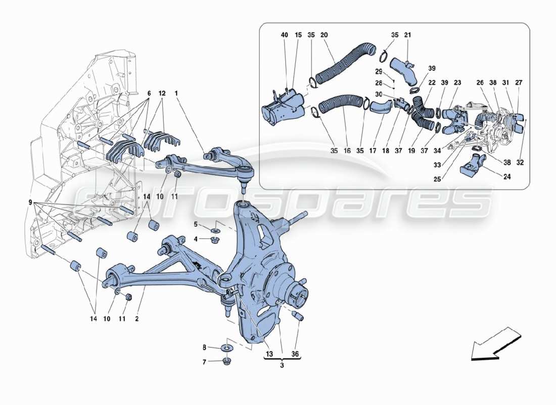 Ferrari 488 Challenge Front Suspension Parts Diagram