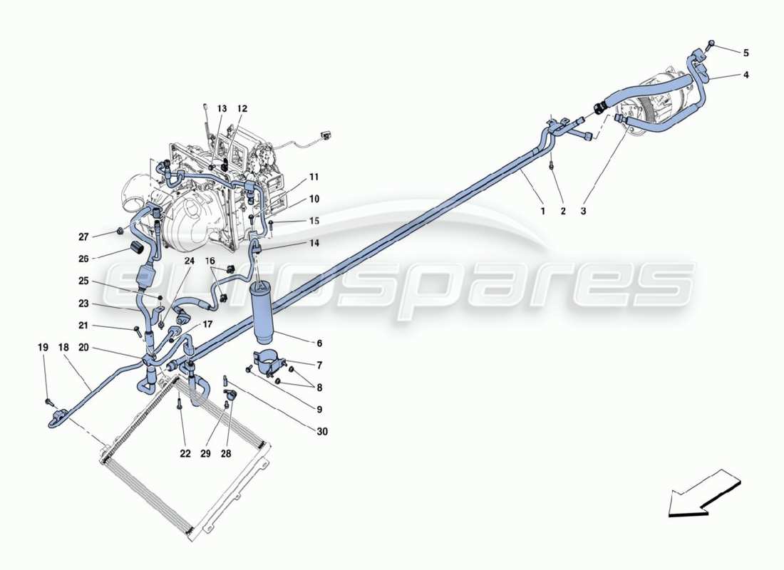Ferrari 488 Challenge Air Conditioning Parts Diagram
