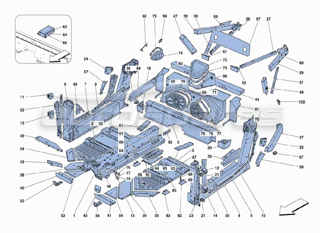 Ferrari 488 Challenge Chassis Parts Parts Diagram