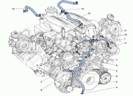 a part diagram from the Ferrari 488 Challenge parts catalogue