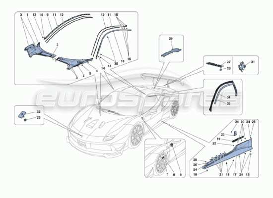 a part diagram from the Ferrari 488 parts catalogue