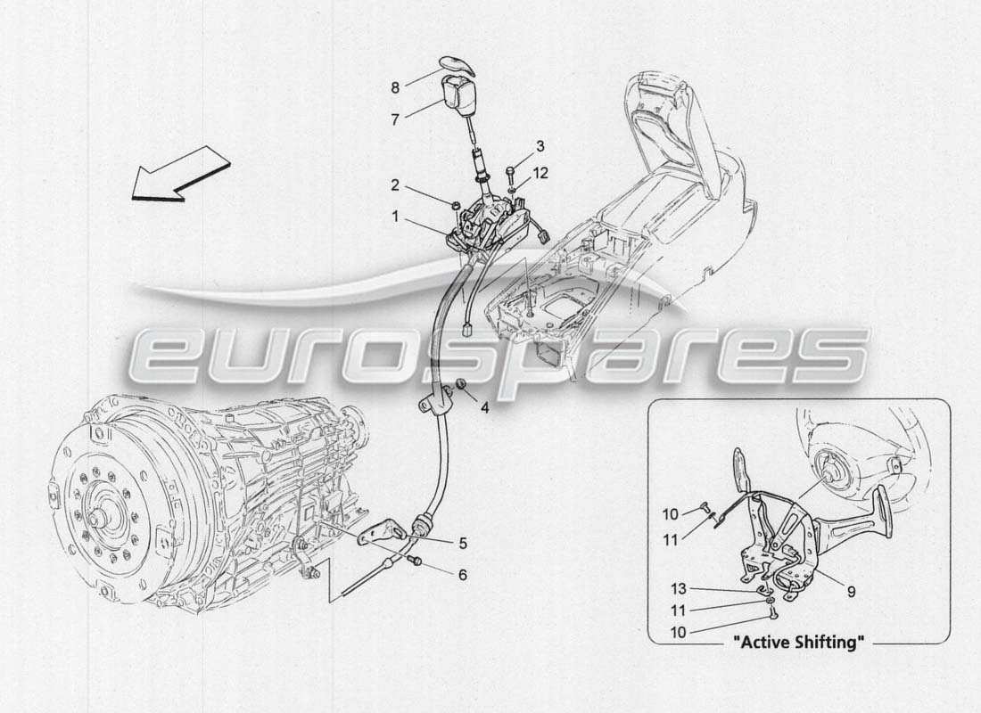 Maserati GranCabrio MC Centenario driver controls for automatic gearbox Parts Diagram