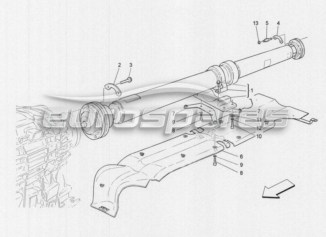 Maserati GranCabrio MC Centenario transmission shaft Parts Diagram