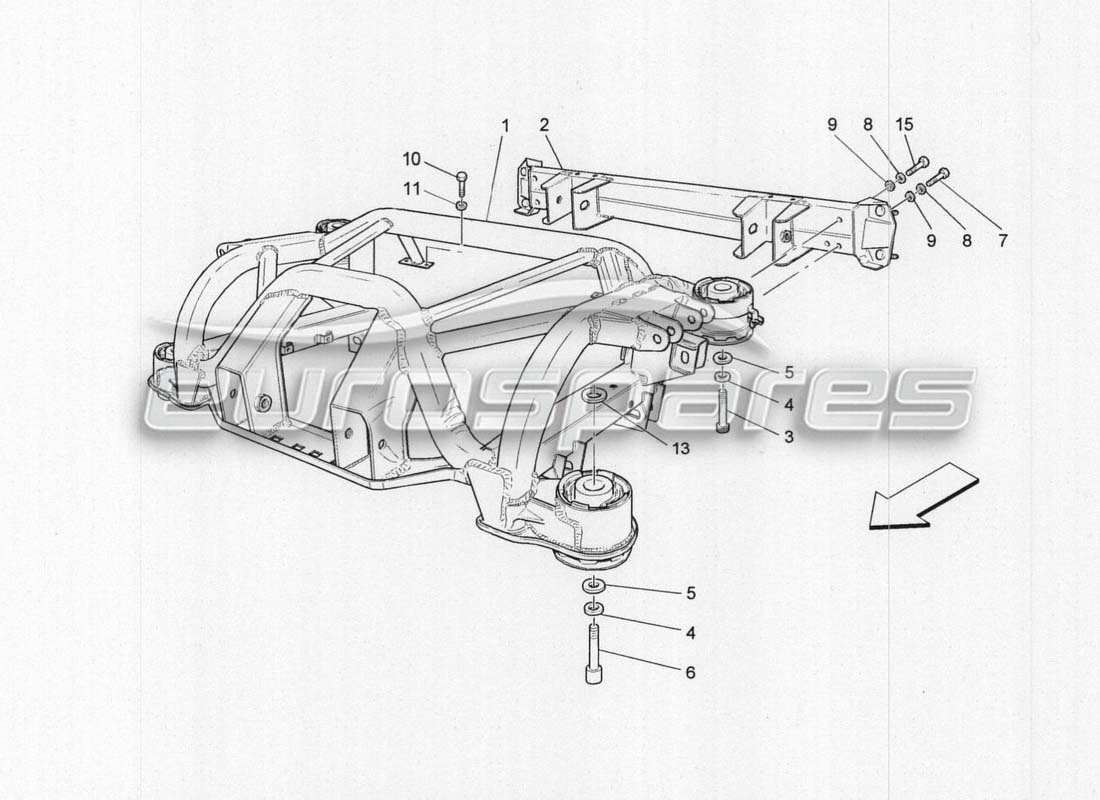 Maserati GranCabrio MC Centenario Rear Frame Parts Diagram