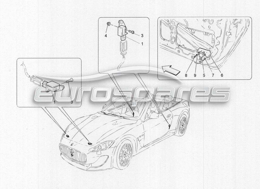 Maserati GranCabrio MC Centenario Shock Sensors Parts Diagram