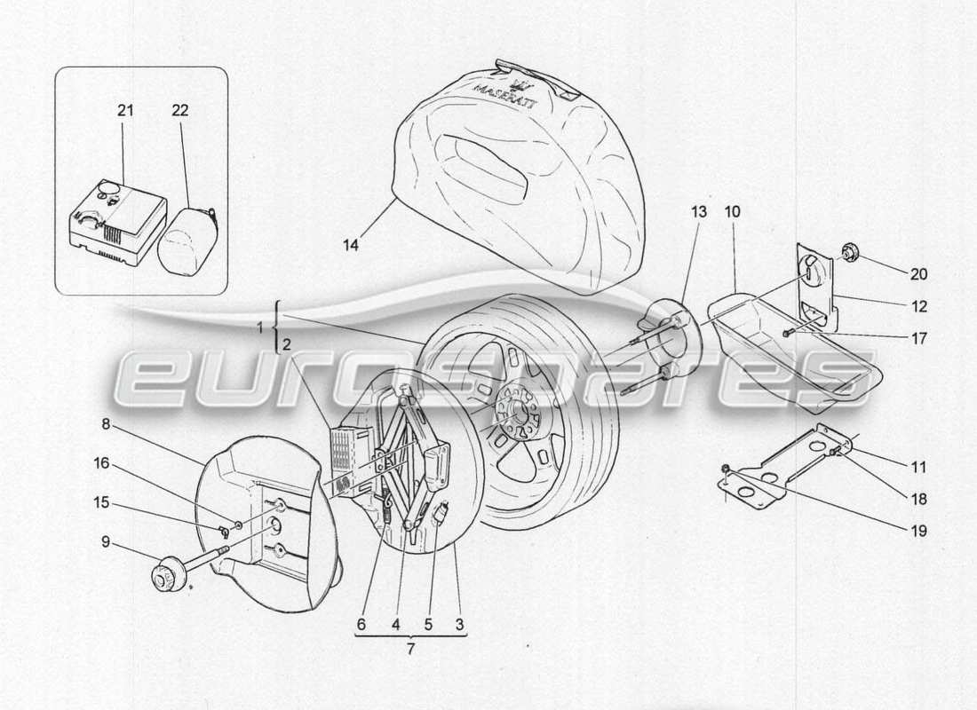 Maserati GranCabrio MC Centenario Standard Equipment Parts Diagram