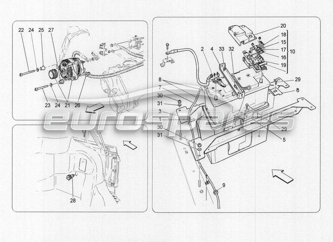 Maserati GranCabrio MC Centenario energy generation and accumulation Parts Diagram