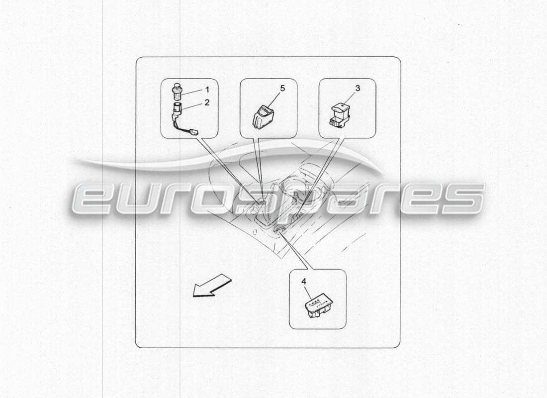 Maserati GranCabrio MC Centenario Tunnel Equipment Parts Diagram