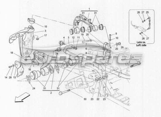 a part diagram from the Maserati GranCabrio parts catalogue