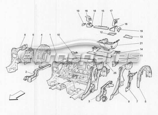 a part diagram from the Maserati GranCabrio parts catalogue