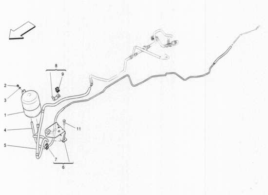 a part diagram from the Maserati Quattroporte M156 (2014 onwards) parts catalogue