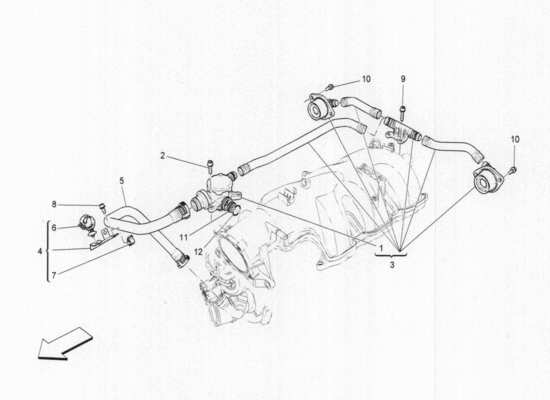 a part diagram from the Maserati Quattroporte M156 (2014 onwards) parts catalogue