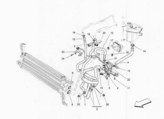 a part diagram from the Maserati Quattroporte M156 (2014 onwards) parts catalogue