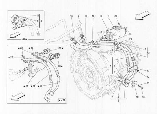 a part diagram from the Maserati Quattroporte M156 (2014 onwards) parts catalogue