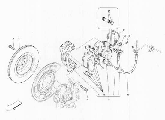 a part diagram from the Maserati QTP. V6 3.0 BT 410bhp 2015 parts catalogue