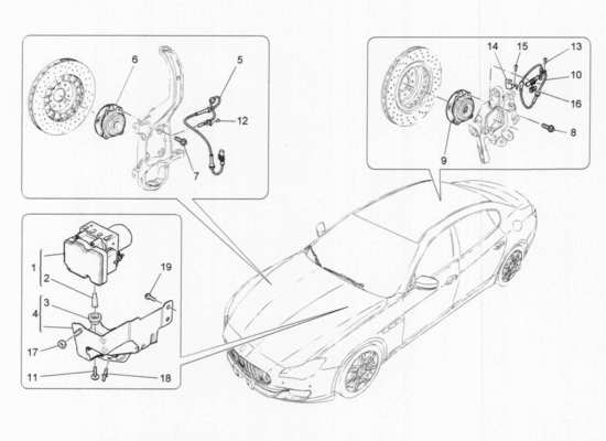 a part diagram from the Maserati Quattroporte M156 (2014 onwards) parts catalogue