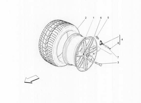 a part diagram from the Maserati Quattroporte M156 (2014 onwards) parts catalogue