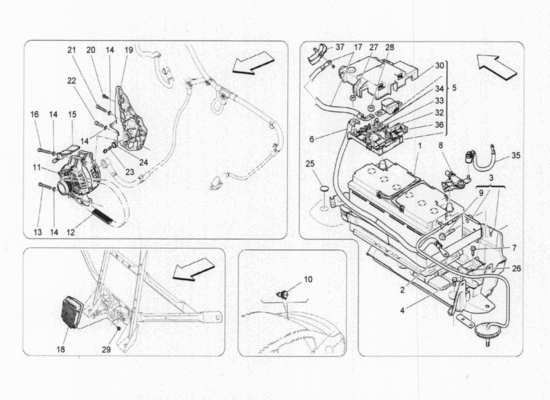 a part diagram from the Maserati Quattroporte M156 (2014 onwards) parts catalogue