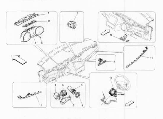 a part diagram from the Maserati Quattroporte M156 (2014 onwards) parts catalogue