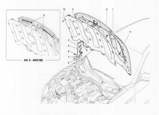 a part diagram from the Maserati Quattroporte M156 (2014 onwards) parts catalogue