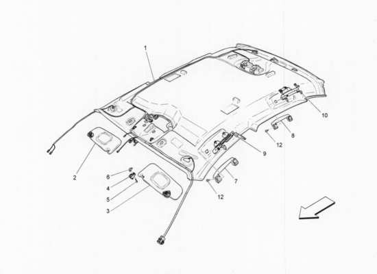 a part diagram from the Maserati Quattroporte M156 (2014 onwards) parts catalogue