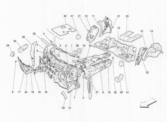 a part diagram from the Maserati Quattroporte M156 (2014 onwards) parts catalogue