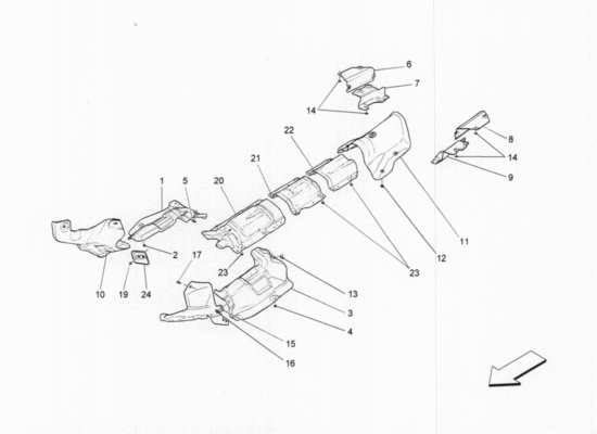 a part diagram from the Maserati Quattroporte M156 (2014 onwards) parts catalogue