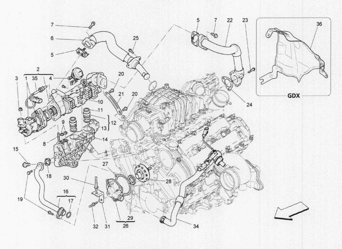 Maserati QTP. V6 3.0 TDS 275bhp 2017 oil vapour recirculation system Parts Diagram