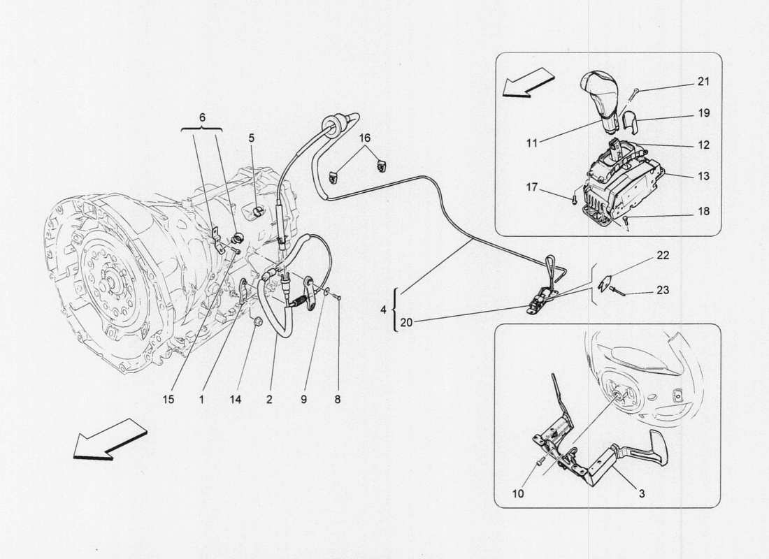 Maserati QTP. V6 3.0 TDS 275bhp 2017 driver controls for automatic gearbox Parts Diagram