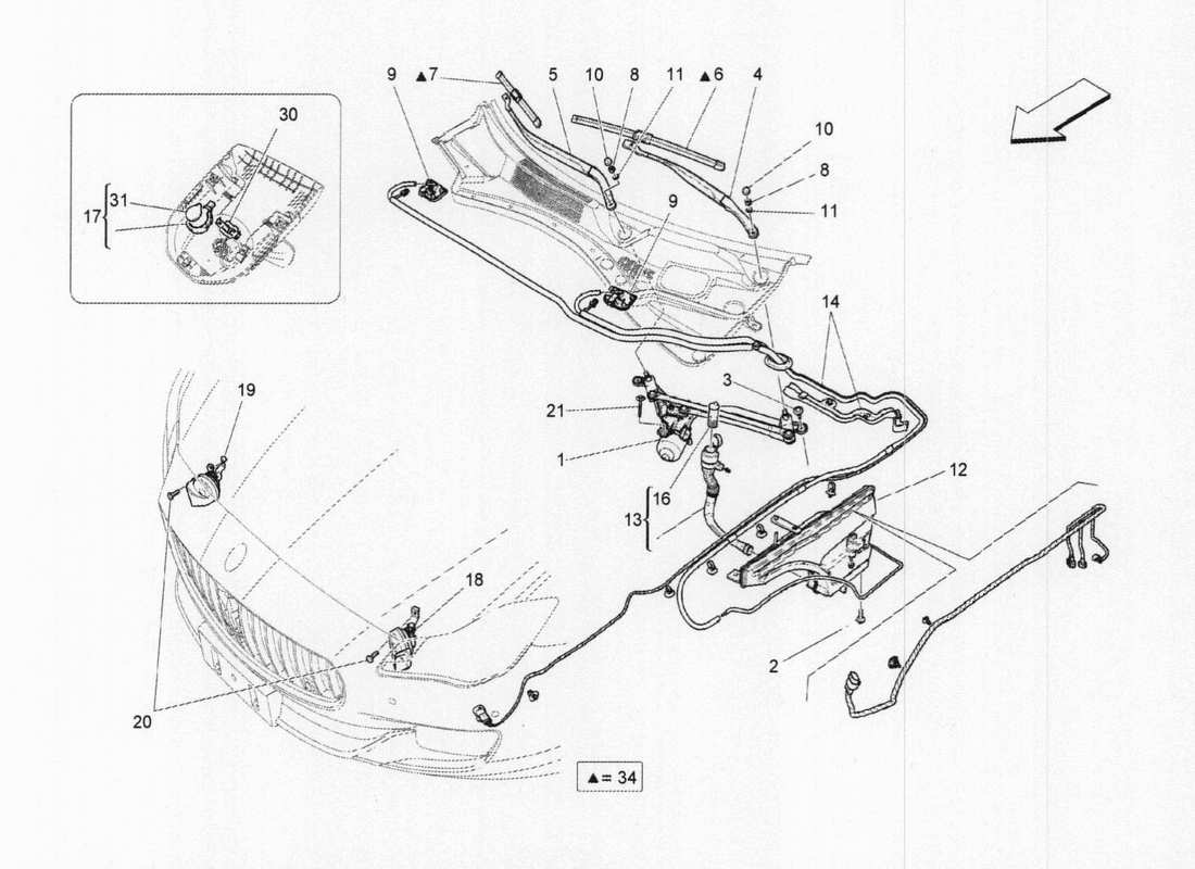 Maserati QTP. V6 3.0 TDS 275bhp 2017 external vehicle devices Part Diagram