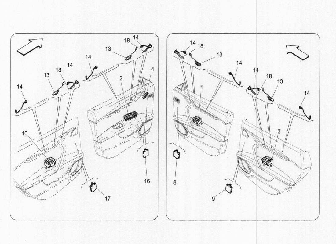 Maserati QTP. V6 3.0 TDS 275bhp 2017 door devices Parts Diagram