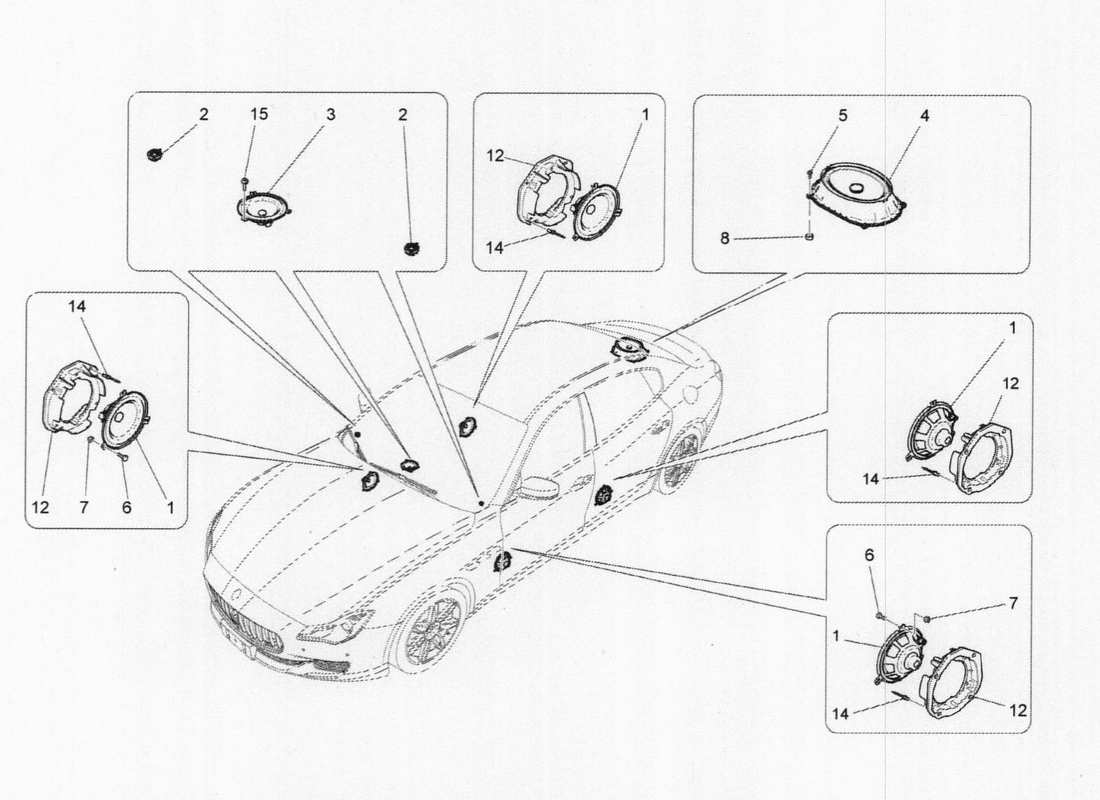 Maserati QTP. V6 3.0 TDS 275bhp 2017 Sound System Part Diagram