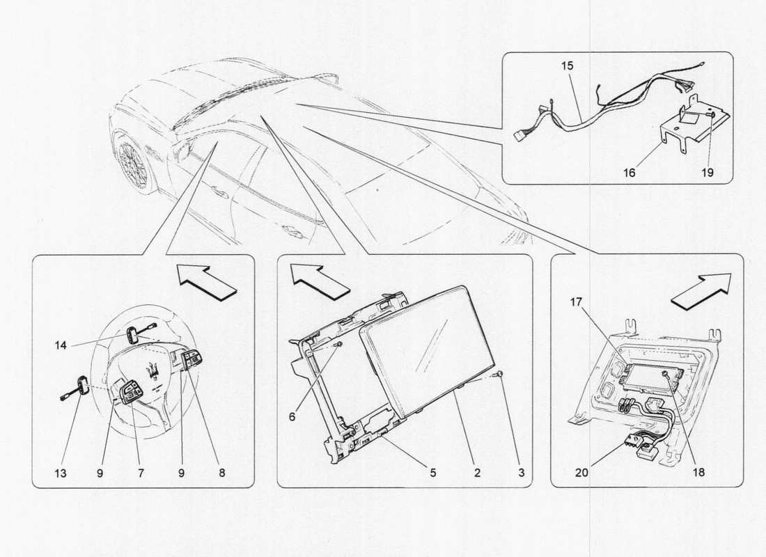 Maserati QTP. V6 3.0 TDS 275bhp 2017 it system Parts Diagram