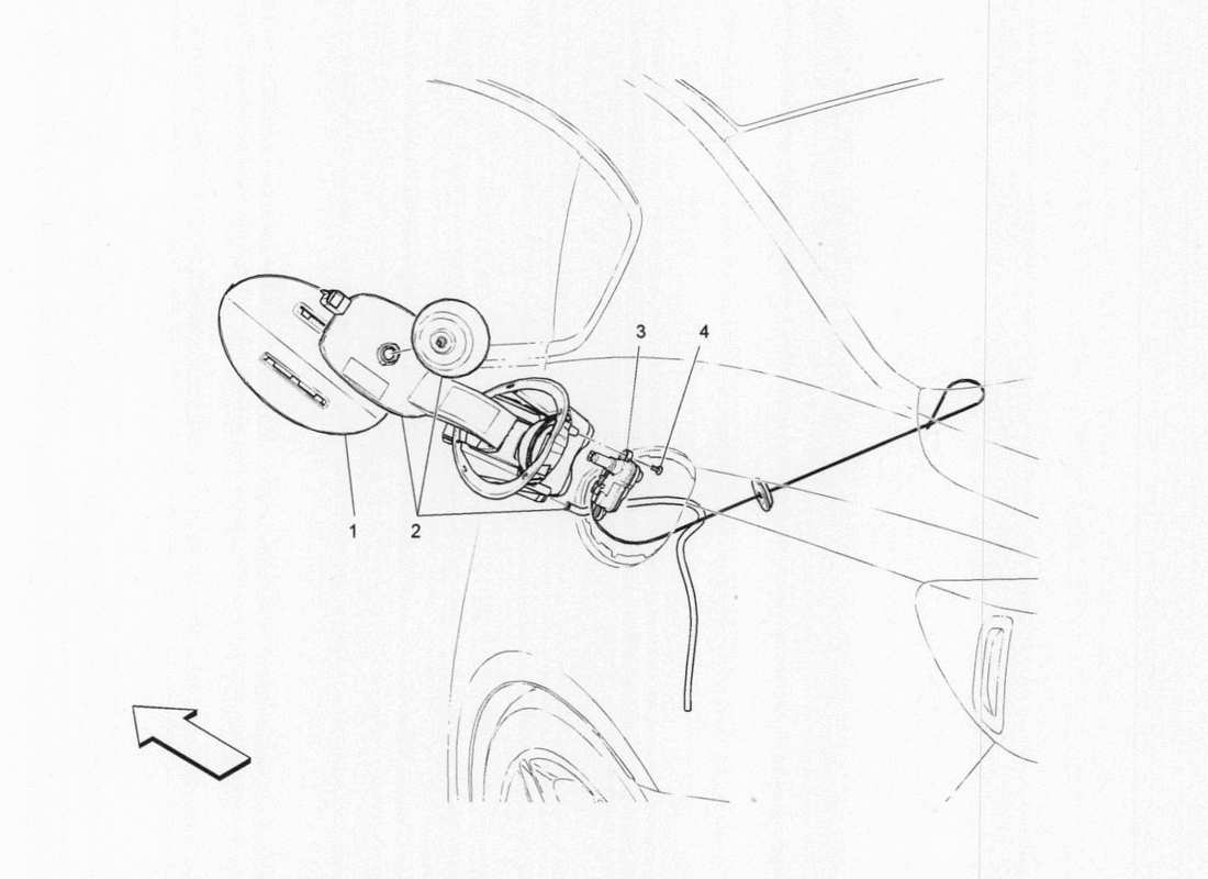 Maserati QTP. V6 3.0 TDS 275bhp 2017 FUEL TANK DOOR AND CONTROLS Part Diagram