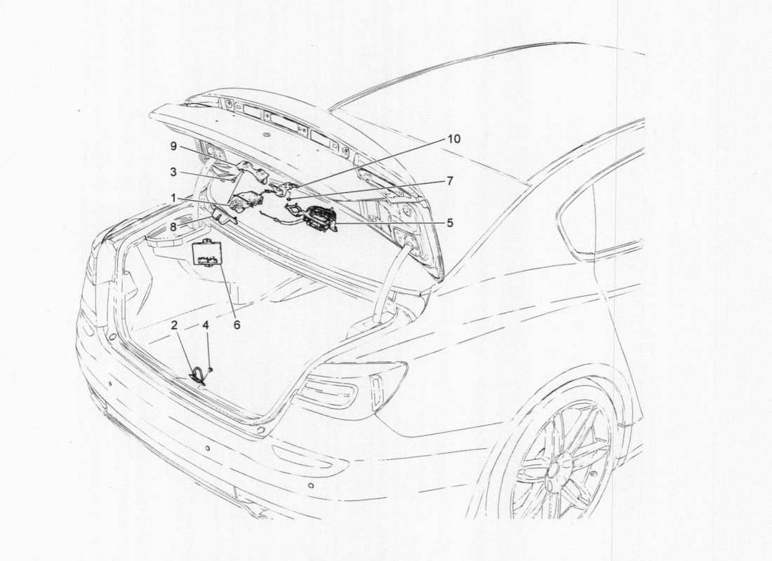 Maserati QTP. V6 3.0 TDS 275bhp 2017 rear lid opening control Parts Diagram