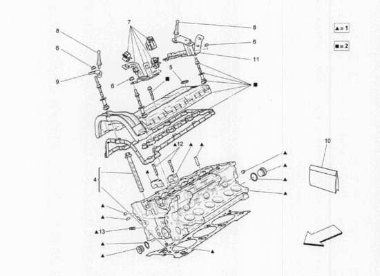 a part diagram from the Maserati Quattroporte M156 (2014 onwards) parts catalogue