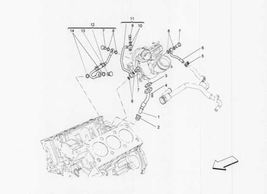 a part diagram from the Maserati Quattroporte M156 (2014 onwards) parts catalogue