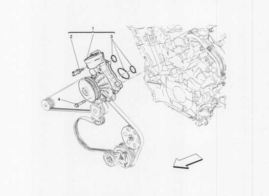 a part diagram from the Maserati QTP. V6 3.0 TDS 275bhp 2017 parts catalogue