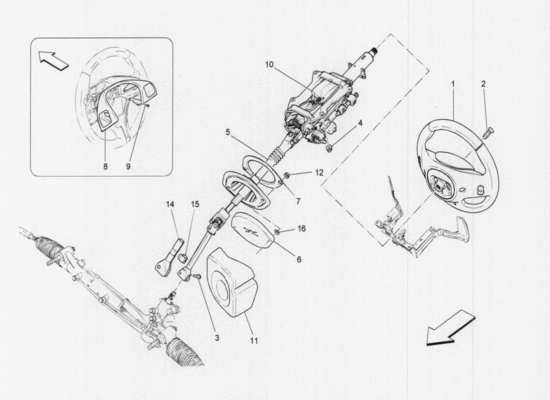 a part diagram from the Maserati Quattroporte M156 (2014 onwards) parts catalogue