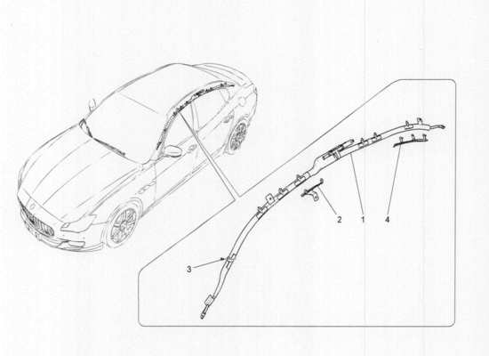 a part diagram from the Maserati Quattroporte M156 (2014 onwards) parts catalogue