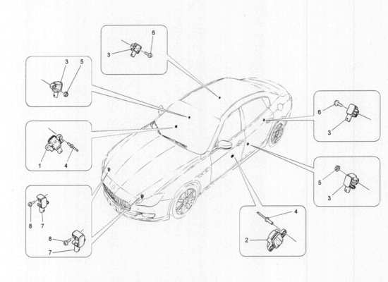 a part diagram from the Maserati Quattroporte M156 (2014 onwards) parts catalogue