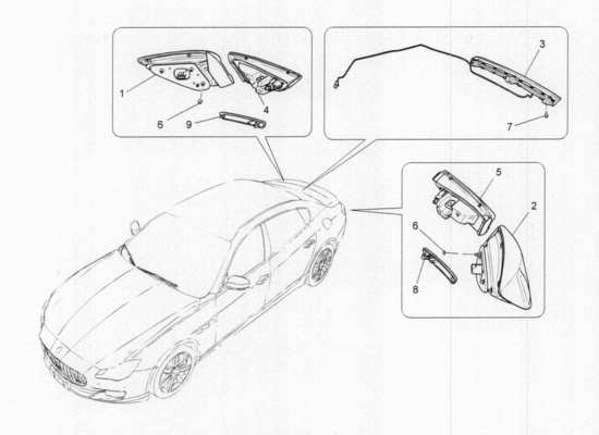 a part diagram from the Maserati Quattroporte M156 (2014 onwards) parts catalogue