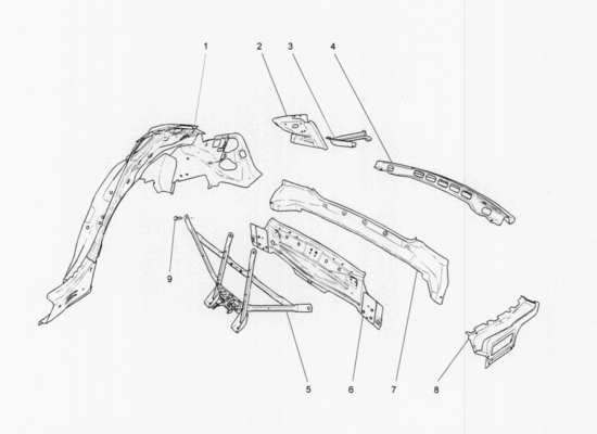 a part diagram from the Maserati Quattroporte M156 (2014 onwards) parts catalogue