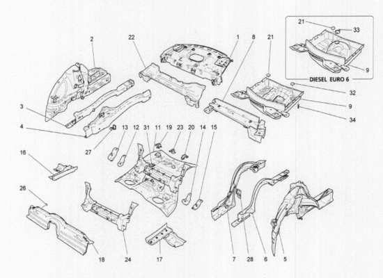 a part diagram from the Maserati QTP. V6 3.0 TDS 275bhp 2017 parts catalogue