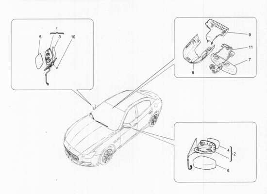 a part diagram from the Maserati Quattroporte M156 (2014 onwards) parts catalogue